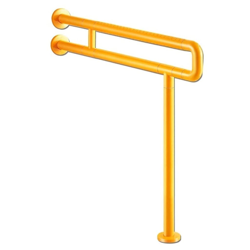 Yellow Bathroom Grab Bar Ushaped Toilet Safety Rail 70Cm Stainless Steel Nylon Luminous Antislip