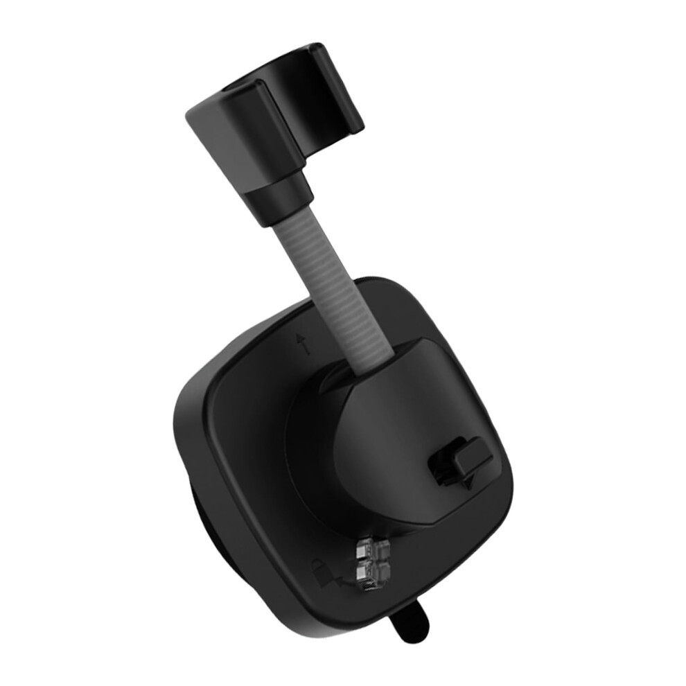 Shower Head Holder With Adjustable Height And Angle, Suction Mount For Bathroom, Black 9365369334977