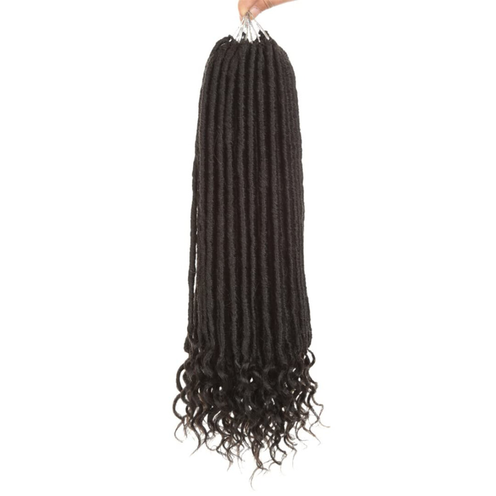 Unisex Crochet Braids Soft Locs Hair Extensions 20 Inch Prelooped Synthetic #1B Natural Look