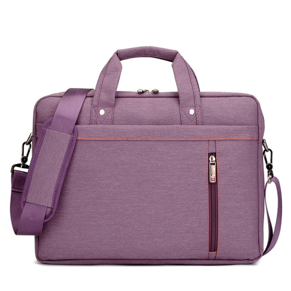 Laptop Shoulder Bag With Air Cushion Pads, Reinforced Handles And Multipocket Design Purple 9365369424647
