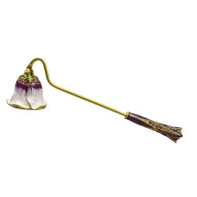 Candle Snuffer with Engraved Flower Design, Antique Wick Extinguishing Tool for Candle Lovers