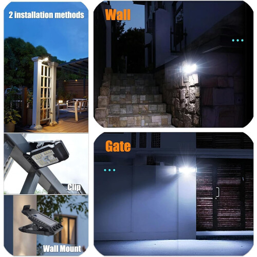 Solar Motion Sensor Light with ClipOn Mount, IP65 Waterproof Outdoor Solar Security Lighting 2