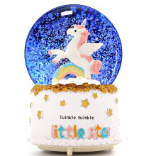Unicorn Snow Globe with LED Lights and Music, Automatic Snowfall Glass Globe Gift for Girls