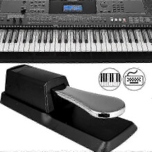 (silver) Professional Sustain Foot Controller for Yamaha, Roland & Casio Digital Pianos and MIDI Keyboards - Model D-V2