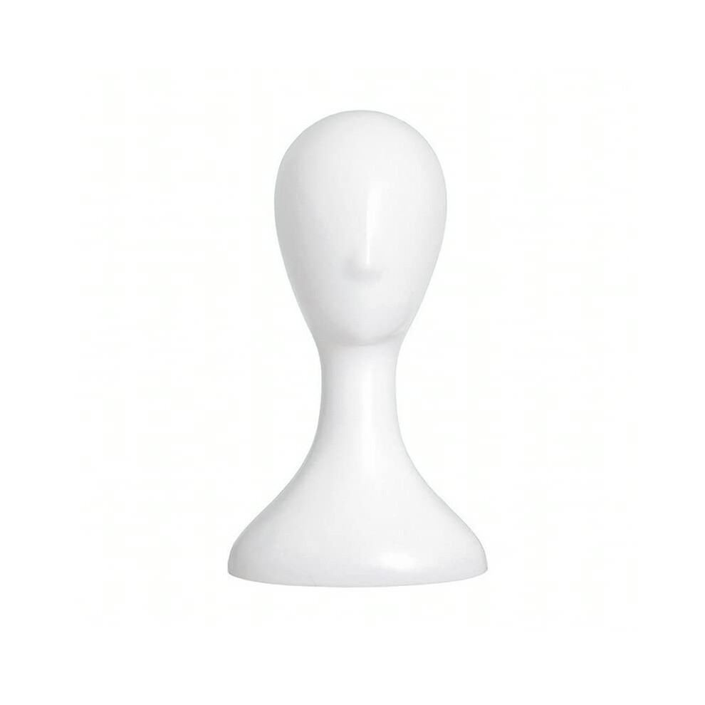 Unisex White Plastic Mannequin Head For Wigs Hats Glasses With Stable Styling Support And Smooth Surface