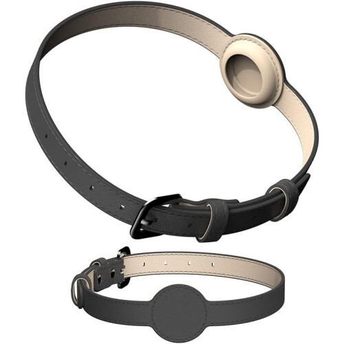 Cat Pet Collar  Material Positioning AntiLost Tracking Collar Black 1