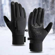(M, Grey) Autumn Winter Touch Screen Ski Gloves For Men Comfortable Breathable Soft Gloves For Men Male