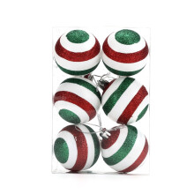 Red and White Christmas Tree Ornaments 6cm Baubles Set for Indoor Outdoor Holiday Decorations