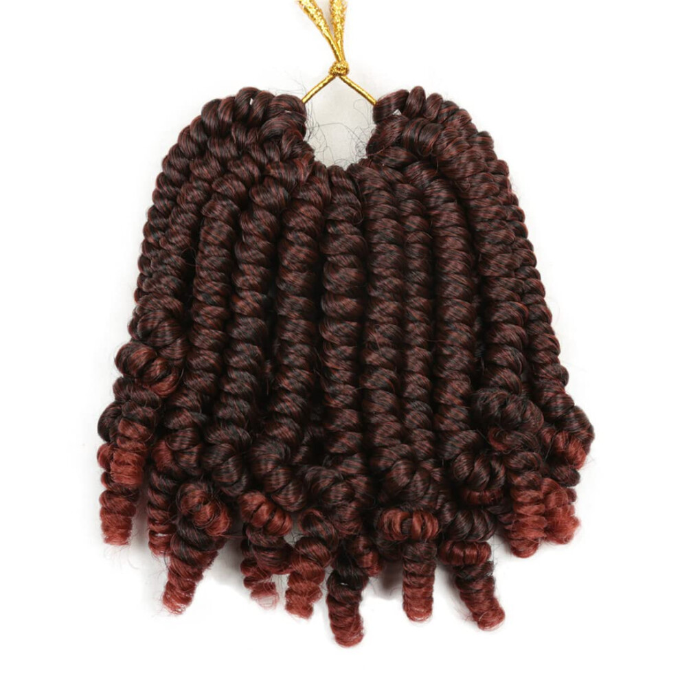 Unisex 6 Inch Crochet Hair T1b350 Short Curly Faux Locs Braids Prelooped Synthetic Lightweight