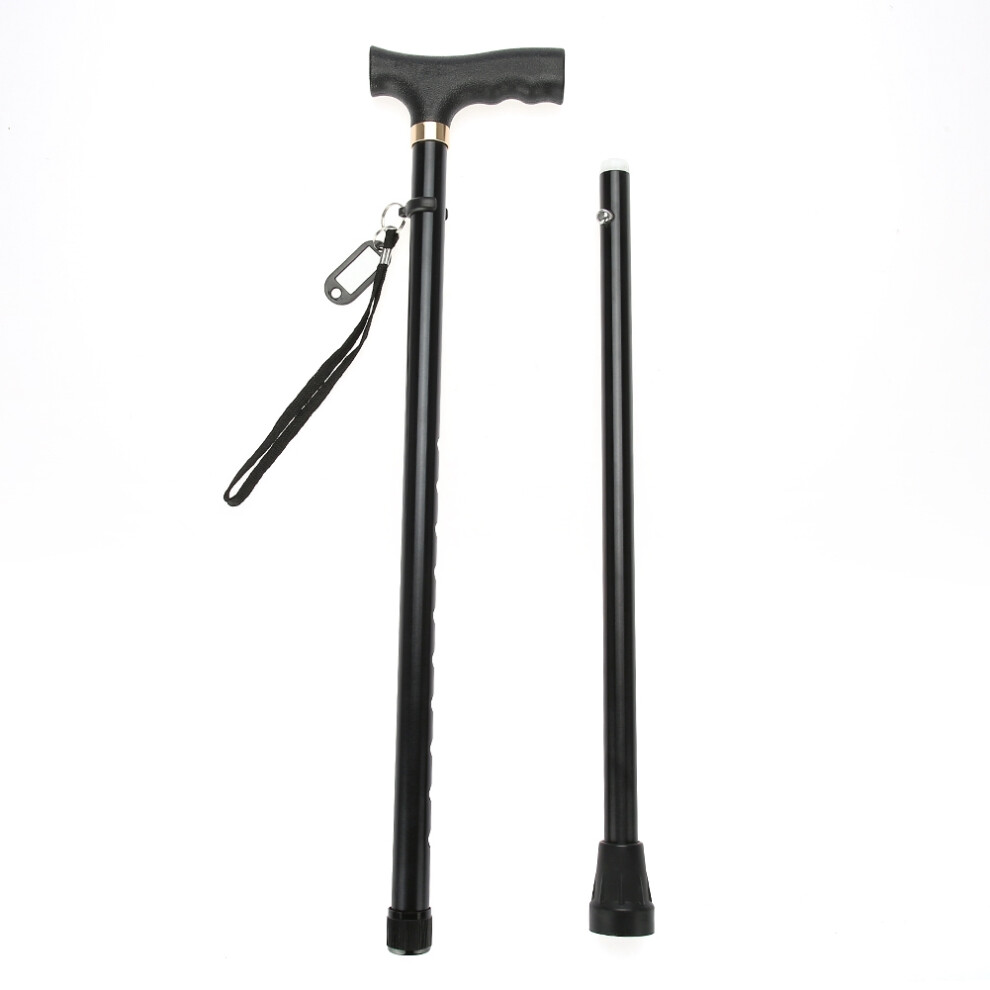 Adjustable Walking Cane For Seniors Lightweight Aluminum Folding Mobility Aid With Shock Absorbing Pivoting Tip Ergonomic Handle And Wrist Strap