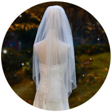 Ivory Wedding Veil 90cm x 150cm with Elegant Satin Edge and Soft Tulle for Brides