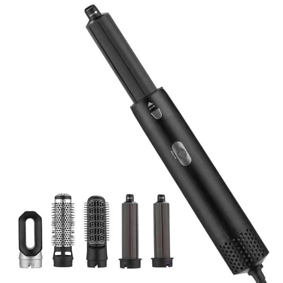 5 in 1 Hot Air Brush Styler with Interchangeable Heads, Hair Dryer Brush for Curling and Straightening