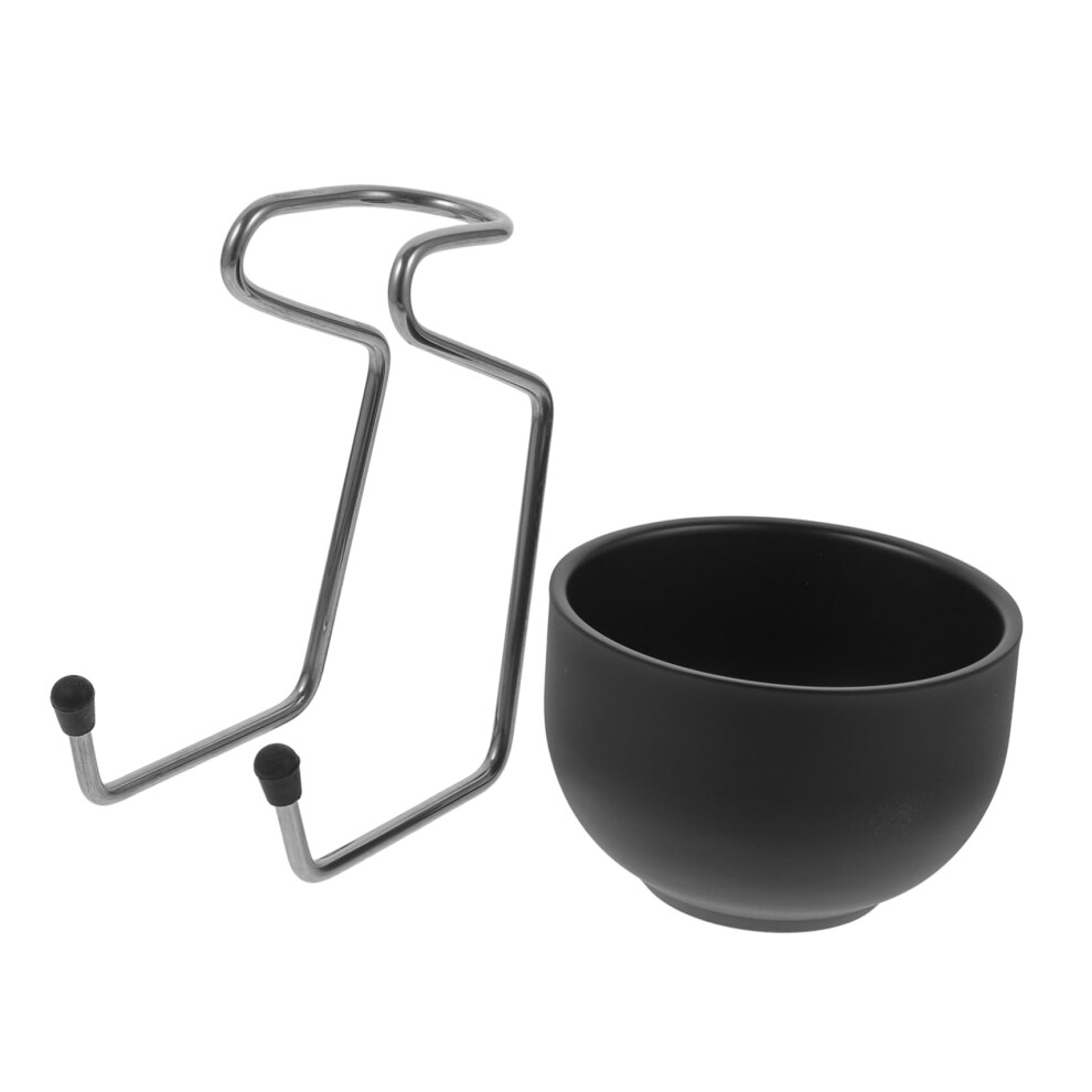 Stainless Steel Shaving Soap Bowl with Stand for Men Beard Grooming Travel Kit