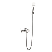 Bathtub Faucet with Square Shower Set, 304 Stainless Steel WallMounted Mixer Tap for Hot and Cold Water