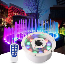 Underwater LED Fountain Light IP68 Waterproof Stainless Steel Color Changing 12V RGB with Remote