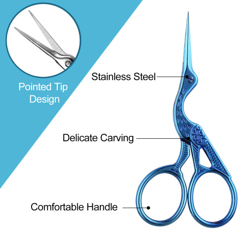 Art Work Scissors with Protective Covers, Embroidery Scissors for Needlework Craft Scissors, Sewing Scissors with Sharp Pointed Blades for Cross Stitc 2