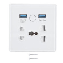 Interruptor de luz inteligente, enchufe USB doble, enchufe inteligente controlado por voz con múltiples opciones de control, temporizador y