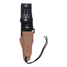 Guitar Strap Supernatural Symbols Scattered Black Red Design Wear Resistant Sturdy Effective Protection Against Dropping Soft Polyester Material