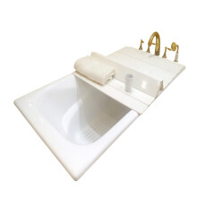 Bathtub Tray with Folding Insulation Cover, HalfLength Bath Board for Storage, 115x80cm (126x80cm, 115x75cm)