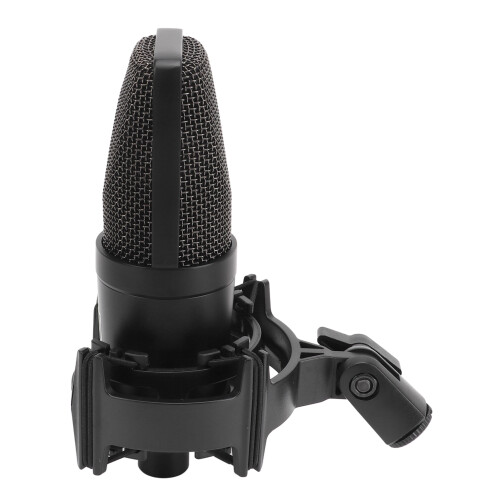 Μικρόφωνο Phantom Power Studio με μεγάλο διάφραγμα και χρυσό ψεκασμό, με βάση στήριξης και 2