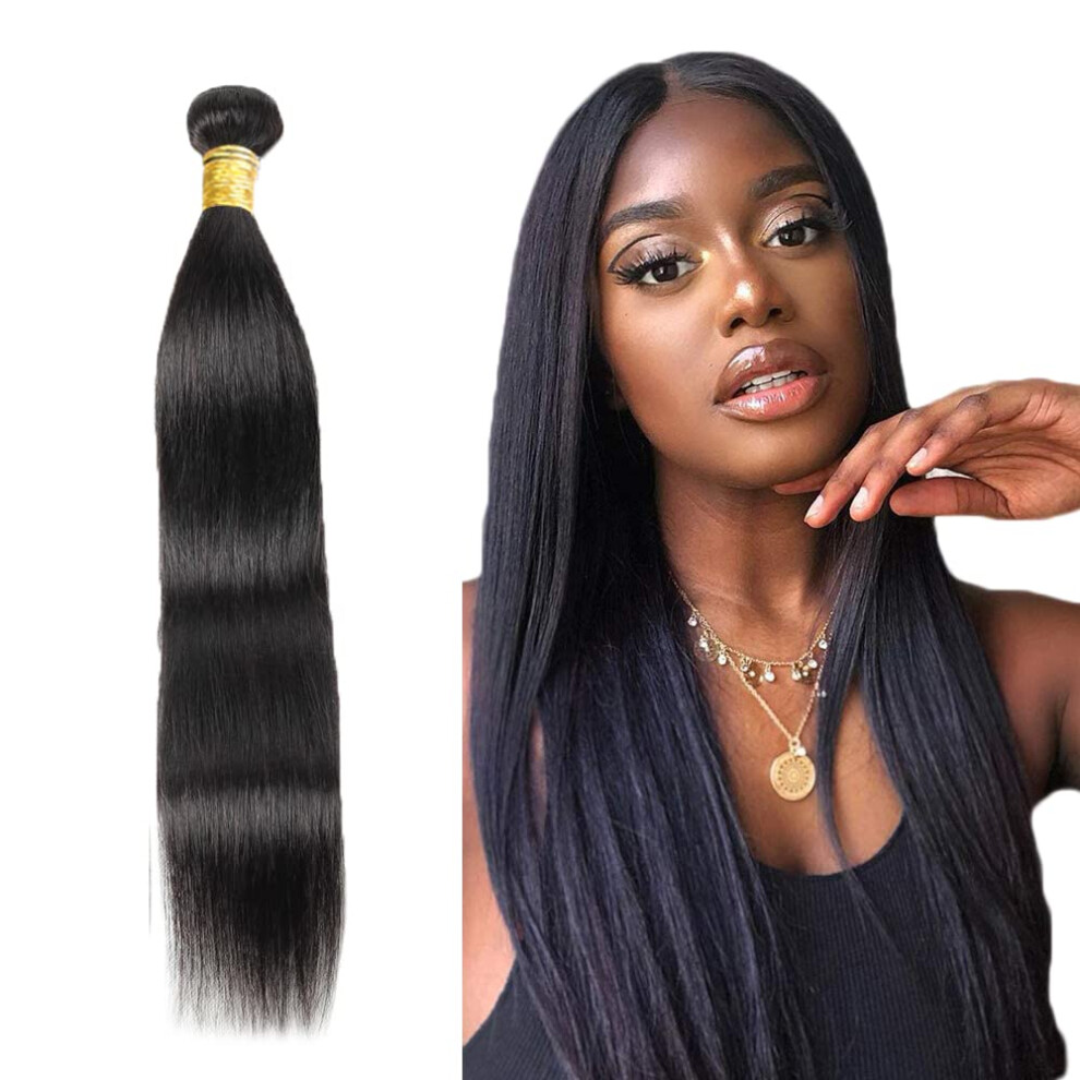 Unisex Straight Brazilian Virgin Human Hair Bundles 20 Inch Unprocessed Remy Weave Extensions