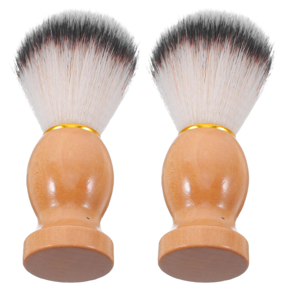 2 Pack Beard Brush with Ergonomic Handle Soft Bristles for Men Facial Hair Cleaning and Massage