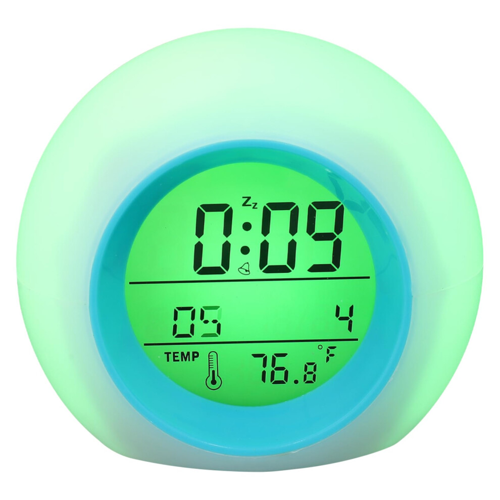 Color Changing Digital Alarm Clock With Calendar, Night Sleep Sounds And Thermometer For Bedroom Light