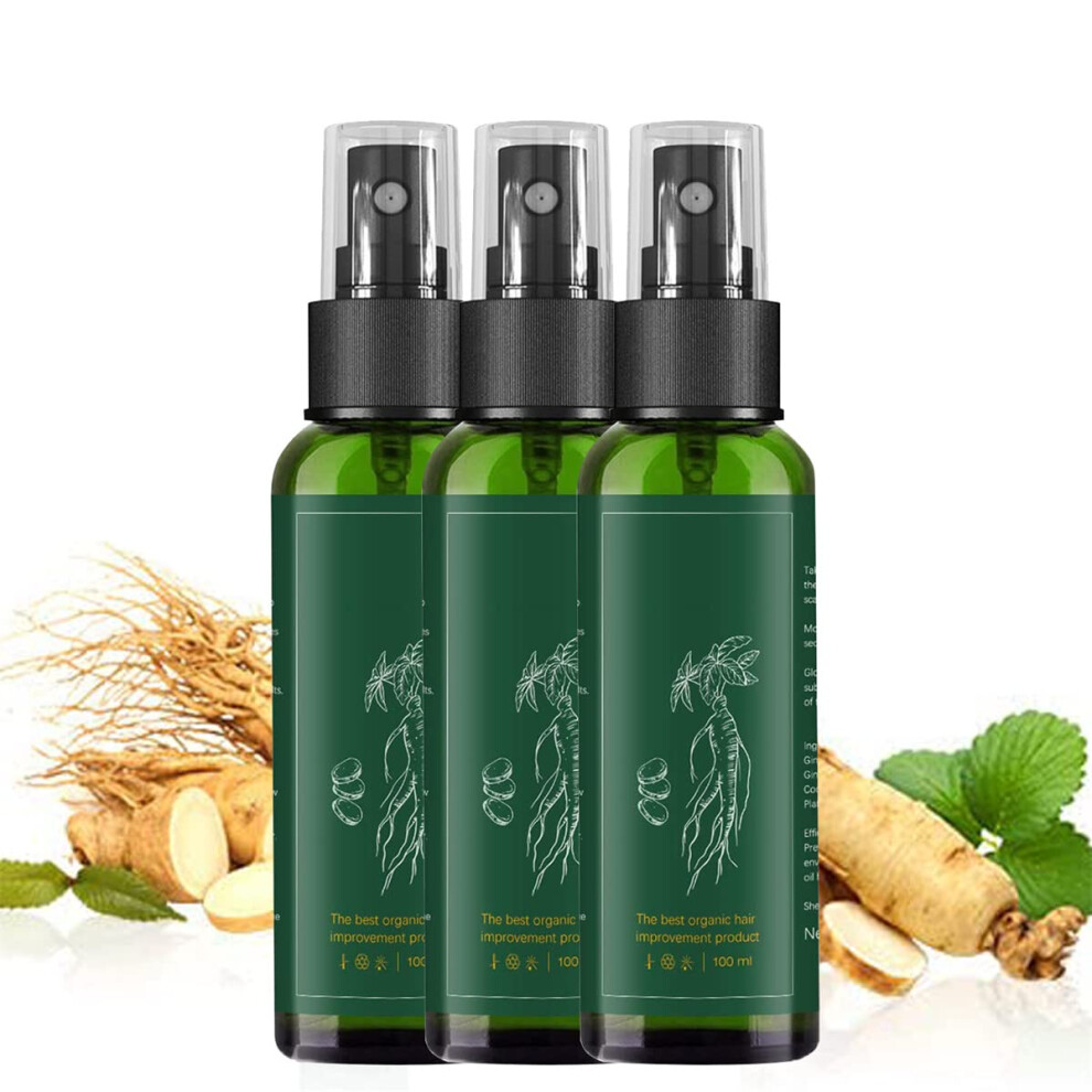 Hair Growth Serum Spray with Ginger and Ginseng for Thicker Fuller Hair Regeneration 100ml 3PCS