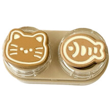 Contact Lens Case with Suction Stick Applicator for Easy Soft Lens Removal Travel for Women Milk Color
