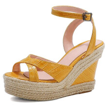 Women's Platform Wedge Sandals with Adjustable Ankle Strap Open Toe Espadrilles 10.5 White