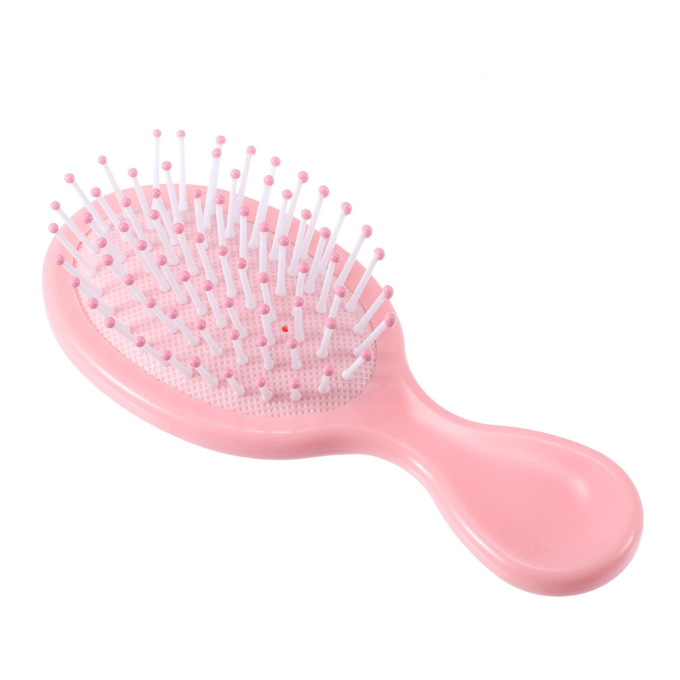 Pocket Detangling Brush and Hair Styling Comb for Curly Straight Wavy Hair, Travel Size Pink