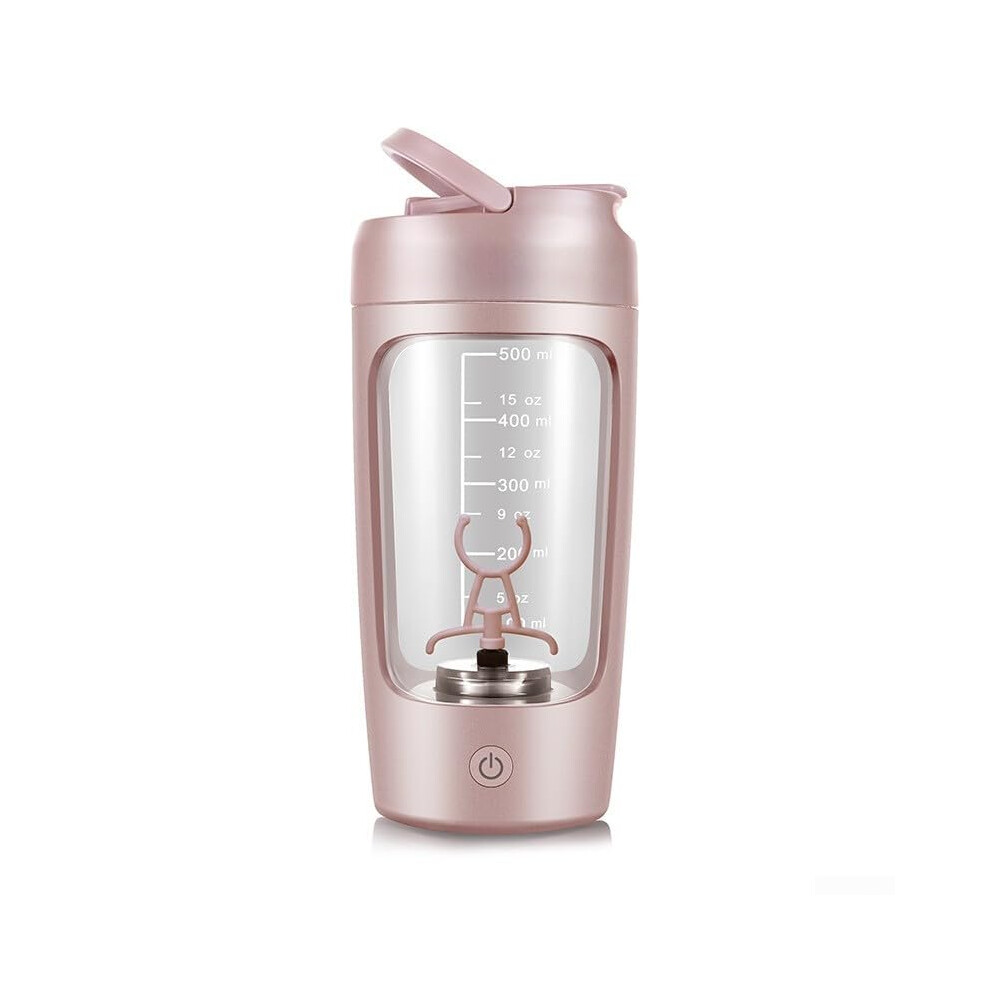 Pink Electric Protein Shaker With Speed Mixing, Rechargeable Cup For Smoothies And Shakes,