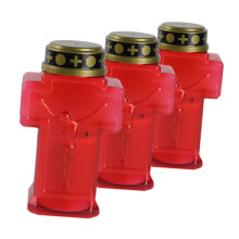 3Pcs Flameless Grave Candles with Realistic Flickering Glow, Weatherproof Battery Operated Cemetery Lights for Outdoor Memorials