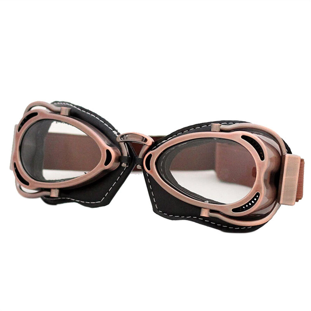 Vintage Motorcycle Goggles With Antifog Hd Lenses Uv Protection Retro Steampunk Pilot Eyewear 9164114192752