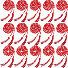 Graduation Honor Cords Set of 15 Braided with Tassels for Graduates in Red and White