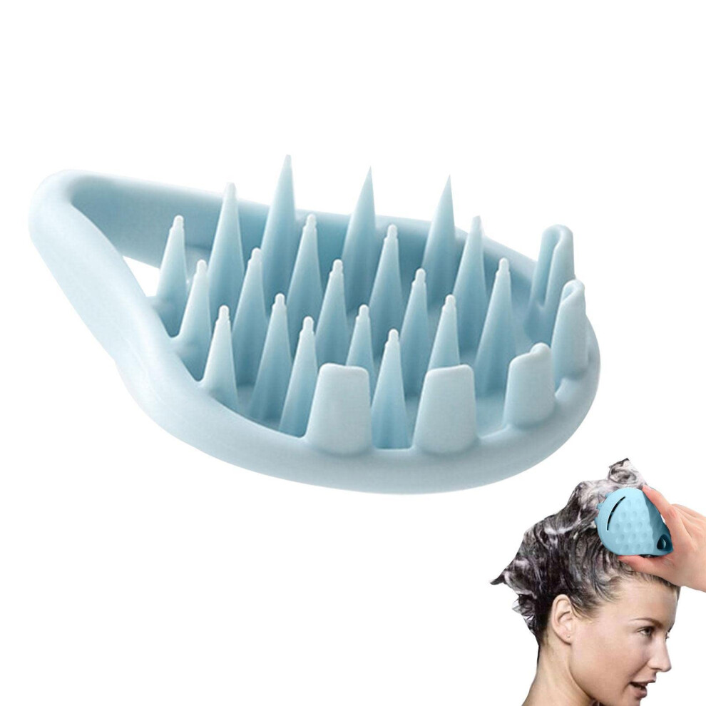 Blue Scalp Massager Shampoo Brush With Soft Silicone Bristles For Gentle Scalp Stimulation Wet And Dry Use
