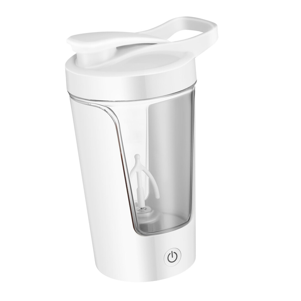 White Electric Protein Shaker Bottle With Automatic Stirring, Rechargeable Coffee Mug, Even Mixing,