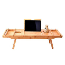 Bamboo Bath Tray Table with Laptop, Tablet, Phone and Wine Holder for Spa and Bed Use