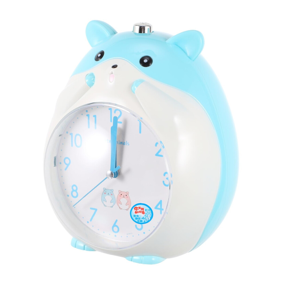 Cartoon Hamster Alarm Clock with Night Light Silent Bedside Clock for Kids Bedroom Decor