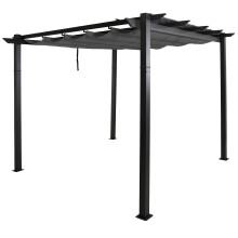 Aluminium Pergola MCW-N93, Gartenpavillon Pavillon Garten, stabiles 8cm-Gestell Schiebedach UV50+ 3x3m