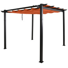 Aluminium Pergola MCW-N93, Gartenpavillon Pavillon Garten, stabiles 8cm-Gestell Schiebedach UV50+ 3x3m
