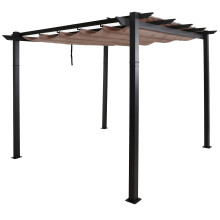 Aluminium Pergola MCW-N93, Gartenpavillon Pavillon Garten, stabiles 8cm-Gestell Schiebedach UV50+ 3x3m