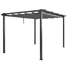 Aluminium Pergola MCW-N93, Gartenpavillon Pavillon Garten, stabiles 8cm-Gestell Schiebedach UV50+ 3x4m