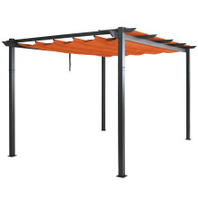 Aluminium Pergola MCW-N93, Gartenpavillon Pavillon Garten, stabiles 8cm-Gestell Schiebedach UV50+ 3x4m