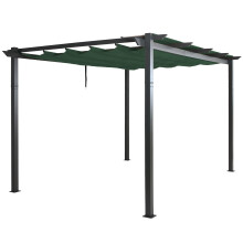 Aluminium Pergola MCW-N93, Gartenpavillon Pavillon Garten, stabiles 8cm-Gestell Schiebedach UV50+ 3x4m