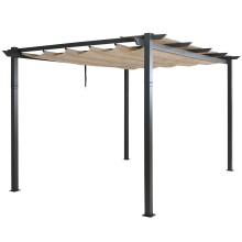 Aluminium Pergola MCW-N93, Gartenpavillon Pavillon Garten, stabiles 8cm-Gestell Schiebedach UV50+ 3x4m