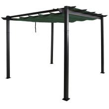 Aluminium Pergola MCW-N93, Gartenpavillon Pavillon Garten, stabiles 8cm-Gestell Schiebedach UV50+ 3x3m