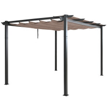 Aluminium Pergola MCW-N93, Gartenpavillon Pavillon Garten, stabiles 8cm-Gestell Schiebedach UV50+ 3x4m
