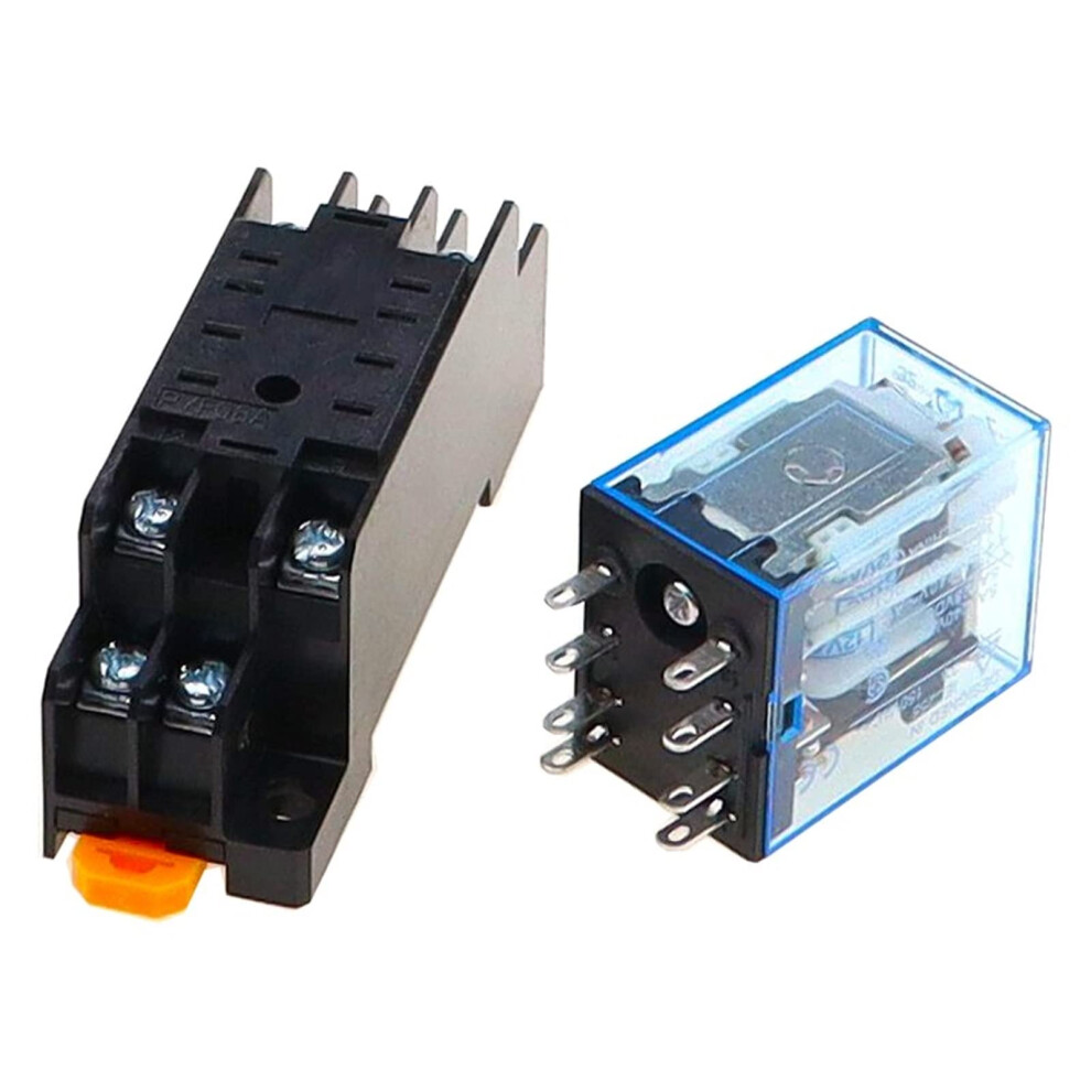 Dpdt Relay With Socket Base, 8 Pin Electromagnetic Relay 220V, Led Indicator For Circuit Protection 9164114193599