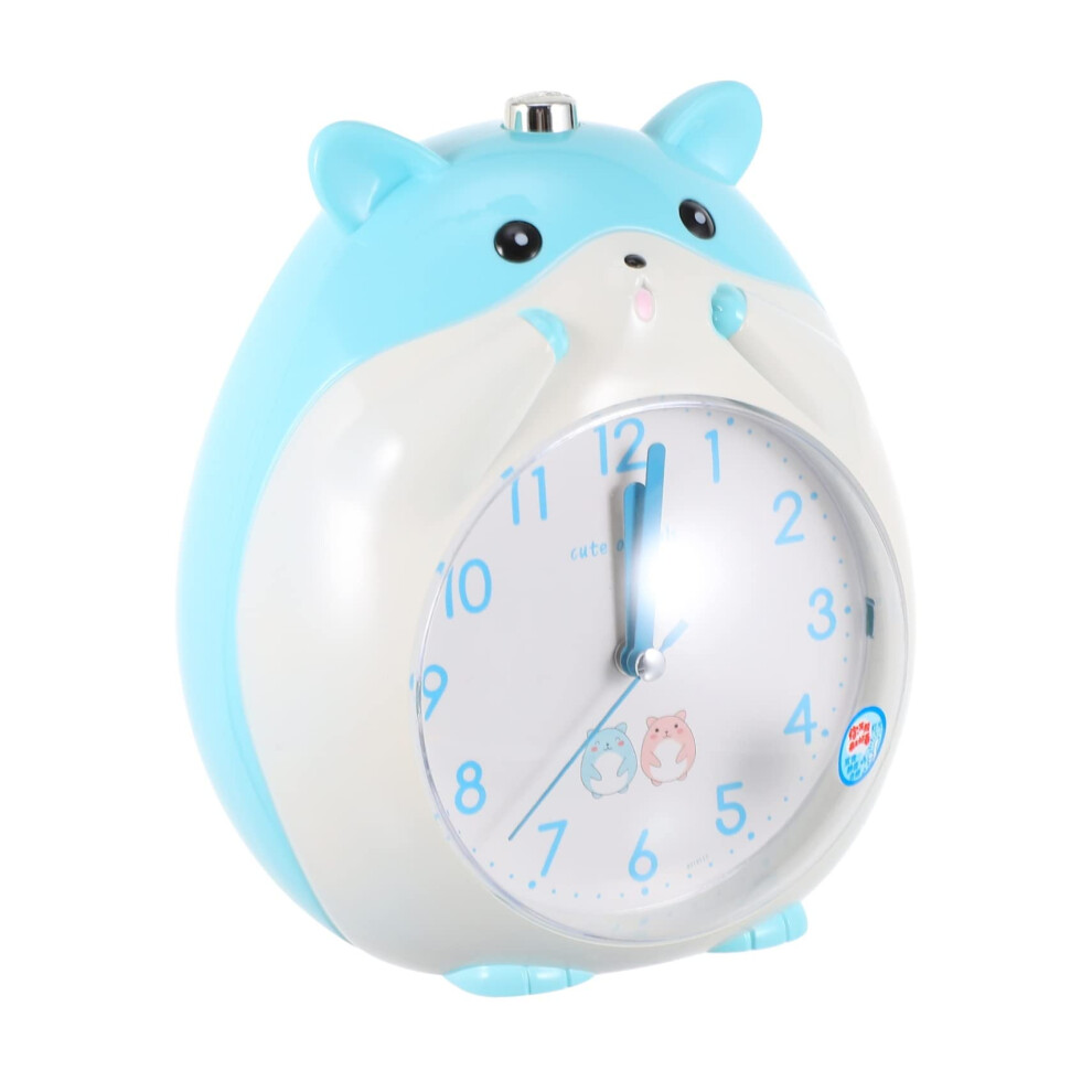 Cartoon Hamster Silent Alarm Clock with Night Light and Snooze for Kids Bedroom Decor